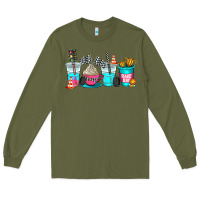 Army Green race day coffe cup Long Sleeve Tee - AdoDesignShop