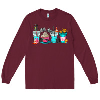 Burgundy race day coffe cup Long Sleeve Tee - AdoDesignShop