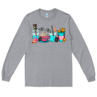 Heather Grey race day coffe cup Long Sleeve Tee - AdoDesignShop