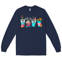 Navy race day coffe cup Long Sleeve Tee - AdoDesignShop