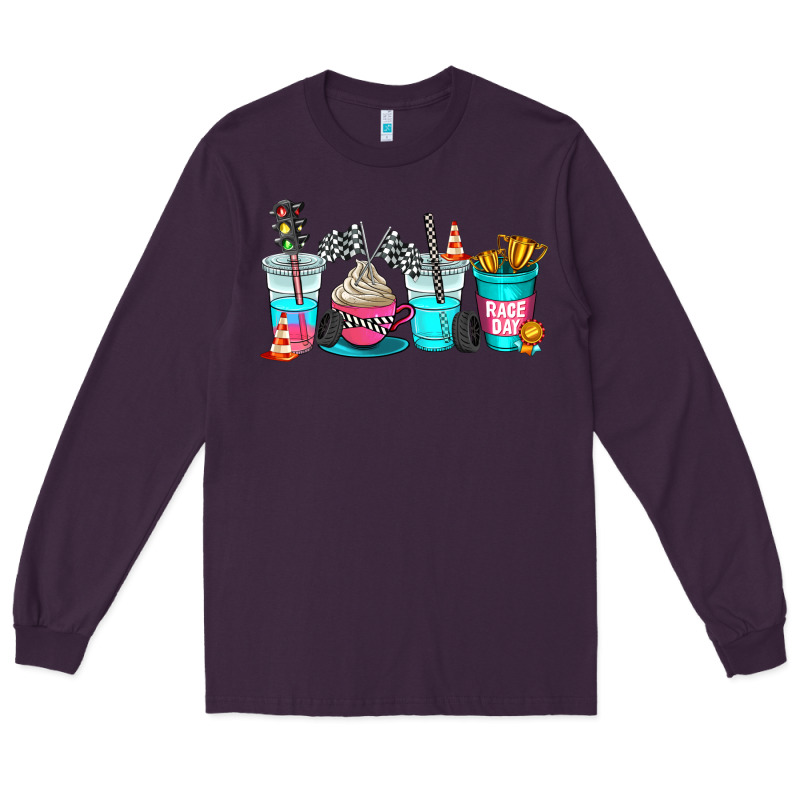 Race Day Coffe Cup Long Sleeve Tee by AdoDesignShop | Teevron