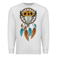 Oatmeal Heather dreamer catcher bull skull Premium Sweatshirt - JahusDesignShop
