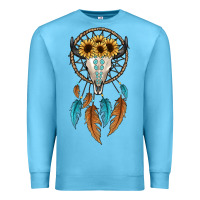 Ocean Blue dreamer catcher bull skull Premium Sweatshirt - JahusDesignShop