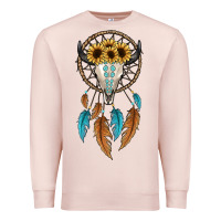 Pale Pink dreamer catcher bull skull Premium Sweatshirt - JahusDesignShop