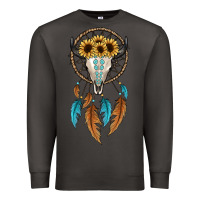 Smoke dreamer catcher bull skull Premium Sweatshirt - JahusDesignShop