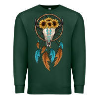 Sports Green dreamer catcher bull skull Premium Sweatshirt - JahusDesignShop