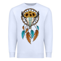 White dreamer catcher bull skull Premium Sweatshirt - JahusDesignShop