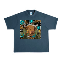Midnight Navy western cow Urban Heavy Tee - RanaPortraitStore