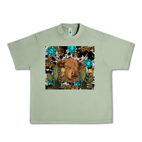 Oil Green western cow Urban Heavy Tee - RanaPortraitStore