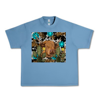 Pebble Blue western cow Urban Heavy Tee - RanaPortraitStore