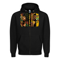 Black juneteenth brush stroke Zipper Hoodie - HRA Design Shop