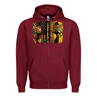 Burgundy juneteenth brush stroke Zipper Hoodie - HRA Design Shop
