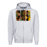 Heather Grey juneteenth brush stroke Zipper Hoodie - HRA Design Shop