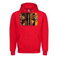 Red juneteenth brush stroke Zipper Hoodie - HRA Design Shop