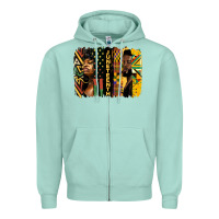Seafoam juneteenth brush stroke Zipper Hoodie - HRA Design Shop