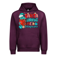 Mauve Wine santa bring me turquoise Urban Hoodie - MaliasSmallBusiness