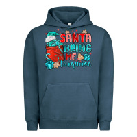 Pigment Midnight Navy santa bring me turquoise Urban Hoodie - MaliasSmallBusiness