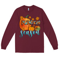 Burgundy pumpkin season Long Sleeve Tee - Zillion Design Studio