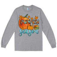 Heather Grey pumpkin season Long Sleeve Tee - Zillion Design Studio