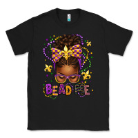 Black bead me mardi gras afro messy bun Classic Tee - texasbilliewilder