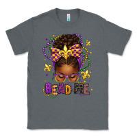 Charcoal Heather bead me mardi gras afro messy bun Classic Tee - texasbilliewilder