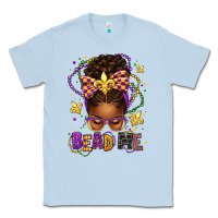 Dusty Blue bead me mardi gras afro messy bun Classic Tee - texasbilliewilder
