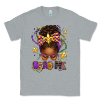 Heather Grey bead me mardi gras afro messy bun Classic Tee - texasbilliewilder