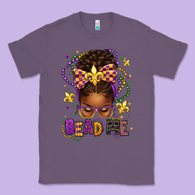 Bead Me Mardi Gras Afro Messy Bun Classic Tee Designed By Texasbilliewilder