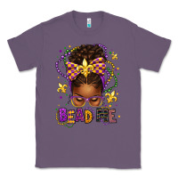 Lavender bead me mardi gras afro messy bun Classic Tee - texasbilliewilder