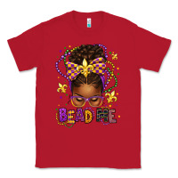 Red bead me mardi gras afro messy bun Classic Tee - texasbilliewilder