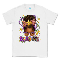 White bead me mardi gras afro messy bun Classic Tee - texasbilliewilder