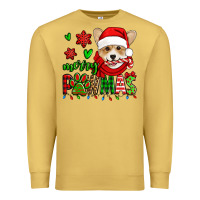 Antique Gold merry pawmas christmas corgi Premium Sweatshirt - Jasminsmagicworld