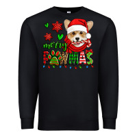 Black merry pawmas christmas corgi Premium Sweatshirt - Jasminsmagicworld