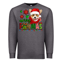 Charcoal Heather merry pawmas christmas corgi Premium Sweatshirt - Jasminsmagicworld