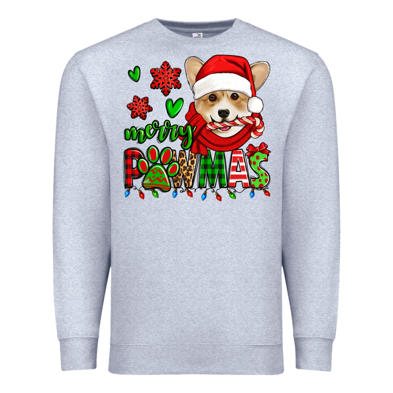 Merry Pawmas Christmas Corgi Premium Sweatshirt by Jasminsmagicworld | Teevron