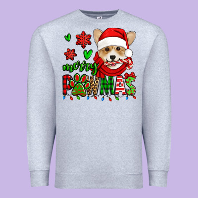 Merry Pawmas Christmas Corgi Premium Sweatshirt Designed By Jasminsmagicworld