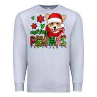 Heather Grey merry pawmas christmas corgi Premium Sweatshirt - Jasminsmagicworld