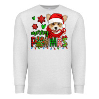 Oatmeal Heather merry pawmas christmas corgi Premium Sweatshirt - Jasminsmagicworld