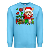 Ocean Blue merry pawmas christmas corgi Premium Sweatshirt - Jasminsmagicworld