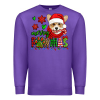 Purple merry pawmas christmas corgi Premium Sweatshirt - Jasminsmagicworld