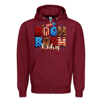 Burgundy Boom boom baby Zipper Hoodie - Neo Western
