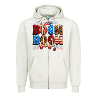 Oatmeal Heather Boom boom baby Zipper Hoodie - Neo Western