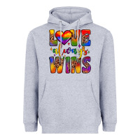 Heather Grey love always wins Heavyweight Hoodie - JahusDesignShop