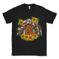 Black scottish calf sunflowers rainbow Classic Tee - BarkalooDesign