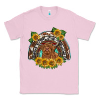 Bubblegum Pink scottish calf sunflowers rainbow Classic Tee - BarkalooDesign