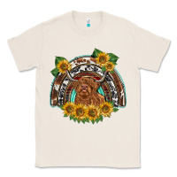 Natural scottish calf sunflowers rainbow Classic Tee - BarkalooDesign