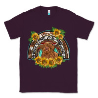 Plum scottish calf sunflowers rainbow Classic Tee - BarkalooDesign