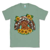 Sage scottish calf sunflowers rainbow Classic Tee - BarkalooDesign