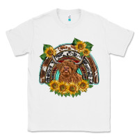 White scottish calf sunflowers rainbow Classic Tee - BarkalooDesign