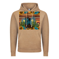 Vintage Coffee boot cactus sunflower gemstone Vintage Hoodie - AdoDesignShop
